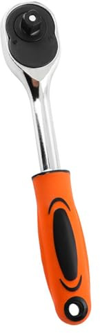 VOANZO Chiave a cricchetto Reversibile da 3/8, Chiave a cricchetto con Attacco Quadro per impieghi gravosi per serraggio a Sinistra e a Destra, Ideale per lavori automobilistici