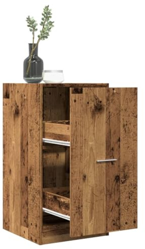 Sufrk Armario farmacéutico con aspecto de madera envejecida, 40 x 41 x 77,5 cm, armario para medicamentos, farmacia