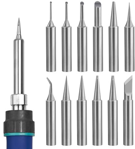 NVGFTG 900M Lötspitzen 12 Stück Lötkolben Spitzen Lötspitze ErsatzLötspitzen Set für Lötstationen, Schweißgeräte & Zubehör, Kompatibel mit Hakko, Yihua, Atten & Mehr