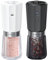 FORLIM 2-Speed Gravity Electric Salt and Pepper Grinder Set, 800mAh Rechargeable, Upgraded Auto-Reverse Clean After Stop, Pepper Mill with White LED, Ceramic Grinding Core, Black & White