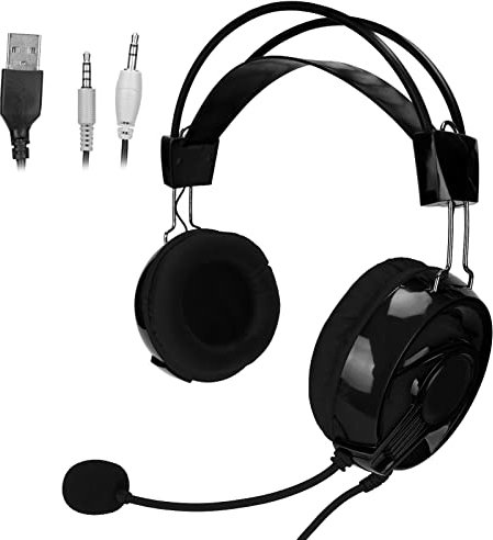 lvifloae Casque de Jeu Comfort Cordé Comfort Multi-Fonctions Multi-Couleurs RVB avec omnidirection Mic Black for, Un, Ordinateur Portable, Bureau (Noir)