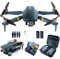 Bürstenlos Super Ausdauer Faltbare Quadcopter Drohne für Anfänger– 40+ Minuten Flugzeit, Wi-Fi FPV Drohne mit 120°Weitwinkel 4K HD Kamera, Bürstenloser Motor, Folge-Modus (2 Batterien)