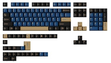 Ginobili Touches de Clavier PBT Profil Cherry Blue Samurai Big Set pour Claviers Mécaniques