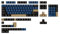 Ginobili Touches de Clavier PBT Profil Cherry Blue Samurai Big Set pour Claviers Mécaniques