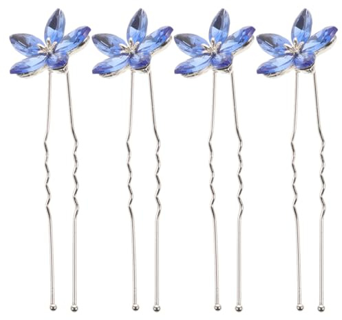 Beaupretty 4 Piezas Pins De Cabello De Imitación Con Rhinestones Horquillas En Forma De U Para Novias Damas De Accesorios De Peinado Para Bodas Y Eventos Formales