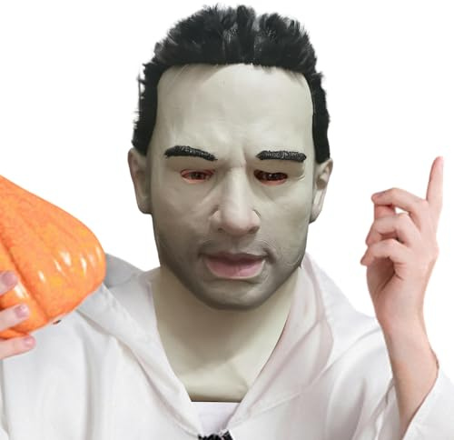 Cosplay latex huvudskydd – skräck halloween huvudskydd | halloween latex huvudskydd | nyhet, skräckhuvudbonader med sömlösa ögonhål för festival, cosplay, spökhus, bar, uppträdande