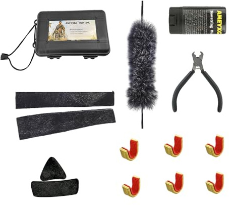 wolfman Set Utensili Tiro con Arco Pinza Fermaglio Rame Cera Corde Smorzatori Appoggio Frecce Scatola Punte Frecce per Arco Ricurvo in Legno e Arco Tradizionale Allenamento Tiro Bersaglio