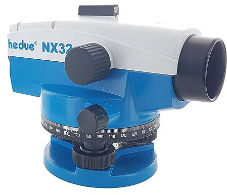 hedue® Optisches Nivelliergerät NX32 - Automatisches Baunivellier zur Messung von Höhenunterschieden und Winkeln, Nivellier mit 32-facher Vergrößerung, 360° Kreisteilung
