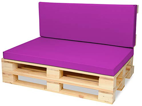 SuperKissen24. Palettenkissen Palettenauflagen Sitzkissen - 120x80 cm und Rückenlehne 120x40 cm - Outdoor und Indoor - rosa