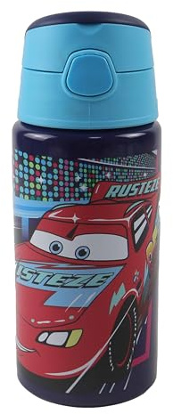 OM SUPPLIES Cars Characters Wiederverwendbare Aluminium-Sportflasche, 500 ml, Urlaub, Schulanfang, Wassertrinken, Kinder, Mittagessen, Kinder (Cars 1)
