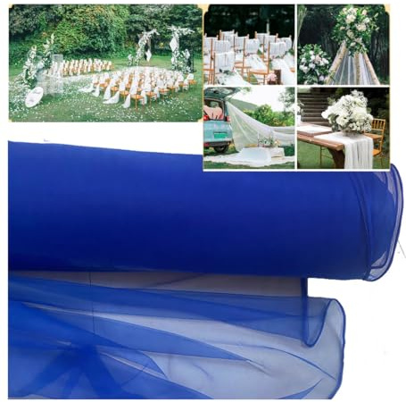 Yurosiay - Tulle tessuto tulle al metro, 8 m x 160 cm, trasparente, delicato, nastro di tulle, tessuto decorativo, tulle stoffe, tessuto a rete, tenda per matrimonio, arco nuziale, decorazione a mano