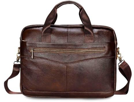 FANDARE Rétro Homme Mallette Cuir Valise Sacoche Messager Sac Porté en Main Serviettes Sacoches Pochette Cartable Sacs Professionnel Porte-Documents Business Voyage Sacs bandoulière Marron