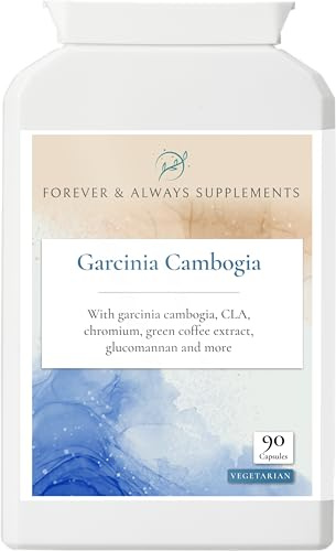 Garcinia Cambogia Complex with Chromium, Glucomannan, Green Coffee & More, Support for Metabolism, Weight, Muscles, Energy Levels & Detox, Vegan, Forever & Always Supplements