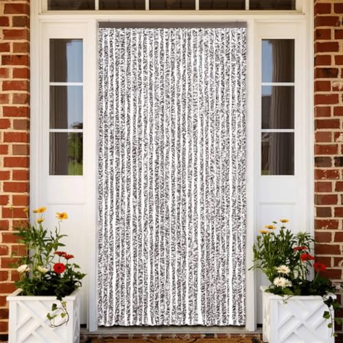 Cortina antiinsectos para casa con hilos de chenilla suave, extraíble e impermeable, 118 x 220 cm, marrón y beige, mantiene las moscas y mosquitos fuera de tu casa