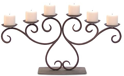 Pilgrim Home & Hearth 17503 Lakewood Fireplace Candelabra Candle Holder, Distressed Bronze