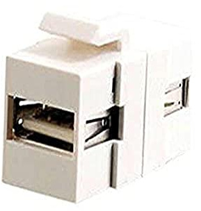 C2G/Cables to Go 28748 Snap-In USB A/A Female Keystone Insert Module, TAA Compliant, White