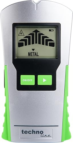 technoline WZ1200 Multisensor Wandscanner – Leitungsfinder für Strom, Metall & Holz | Ortungsgerät mit Tiefensuche bis 50 mm | Detektor für Kabel, Balken & Hohlräume | akustisches Signal & LCD-Anzeige