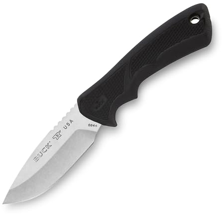Buck Knives 684 Small BuckLite Max II Hunting Knife, 3-1/4 Fixed Blade, Dynaflex Rubber Handle, 420HC Stainless Steel Drop Point Blade, Sheath Included, Knife Made in the USA, 2.8 oz