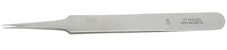 BRUCELLES - precisionspincett - urmakarverktyg - formad spets 5 - tillverkad av antimagnetiskt stål, längd 120 mm.