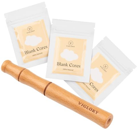 VIGLORY Inhalador de aceites Esenciales, difusor Personal de Madera para aceites Esenciales con 3 mechas de algodón en Blanco, Ayuda a Construir un Buen hábito