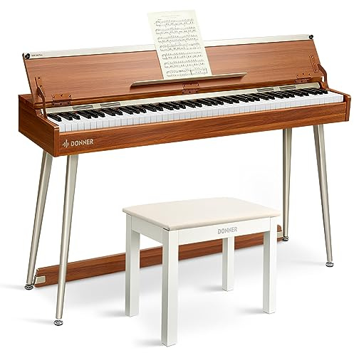 Donner DDP-80 PLUS Digital Piano + White Piano Bench