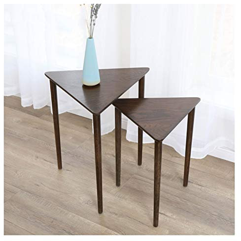 HASMI Mesa de Centro Juego de Mesa de triángulo de anidación Conjunto de 2 Mesa de café Mesa Lateral Minimalista Moderna for Sala de Estar, Balcón Mesa de Café