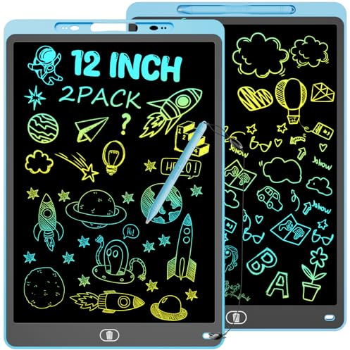 Electight 12 Inch LCD Kids Writing Board 2PCS Toys for Boys Girls, Colorful Drawing Tablet for Kids, Learning Educational Toys Toddler Sketch Pad, Presents for Festival Birthday