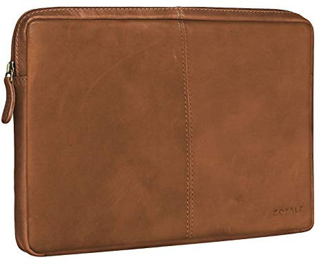 ROYALZ Ledertasche für Apple iPad Pro 12,9 (2020) Schutzhülle Reißverschluss Leder Hülle 12.9 Zoll Vintage Lederhülle Tasche Sleeve Etui, Farbe:Dunkelbraun Matt