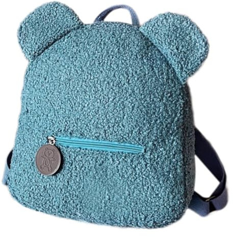 KADSXIYA Schöner Plüsch-Rucksack, Fleece, Sherpa-Tasche, Kinder-Reise, Einkaufs-Rucksack für Damen, Blau