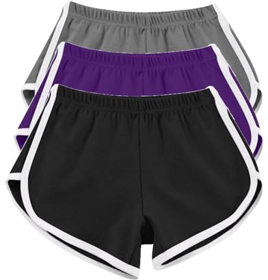 3 Pcs Offerte Sconto Pantaloncini Donna Sportivi Pantaloni Corti Bermuda Leggins Vita Bassa Elastica Fitness Culotte Sexy Push Up Dolphin Shorts da Ginnastica Yoga Pole Dance Correre Palestra