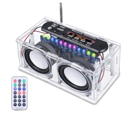 Dytabepl Kit de radio FM, projets de soudure, kit de haut-parleur Bluetooth avec radio FM, radio numérique avec écran LCD, 87,5 à 108 MHz, projet de soudure, kit électronique de soudure
