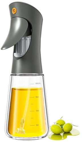 Ibergrif Pulverizador Aceite Air Fryer 180ml - Dispensador Vidrio Borosilicato, Spray Preciso 1g, Antigoteo, M528B