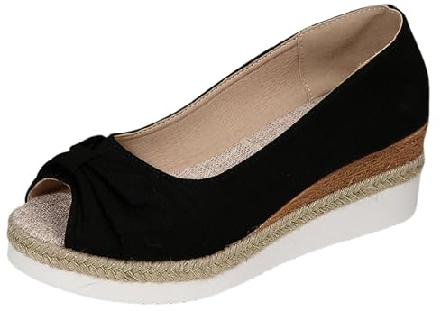 Kompenserade sandaler dam sommar bekväma - stängd ortopedisk sandal platta skor klassiska formella skosnören vandring lätta andningsbara vandringssandaler knut nät skor