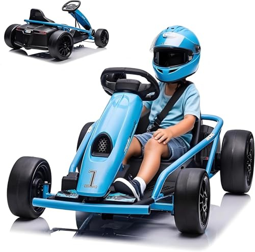 Virimolo 24V Elektro Go-Kart Für Kinder Mit Drift-Funktion – 2x300W Hochleistungsmotoren, Bis 13 Km/h, 9Ah Akku, Sanftanlauf, Elektroauto Für Kinder Von 8-12 Jahren, Belastbar Bis 70kg