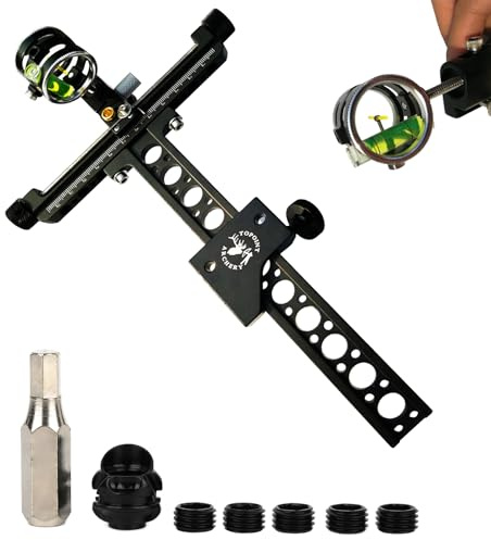 Milaem Tir à l'arc Bow Sight Viseur d'arc à Poulies 1 Pin Micro Ajuster Visières pour Arc Composé Arc Recourbé Visée d'arc Vue d'arc Gaucher et Droitier