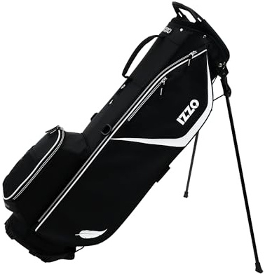 Izzo Ultra Lite Stand Bag, Black,Black/White 3.2 pounds