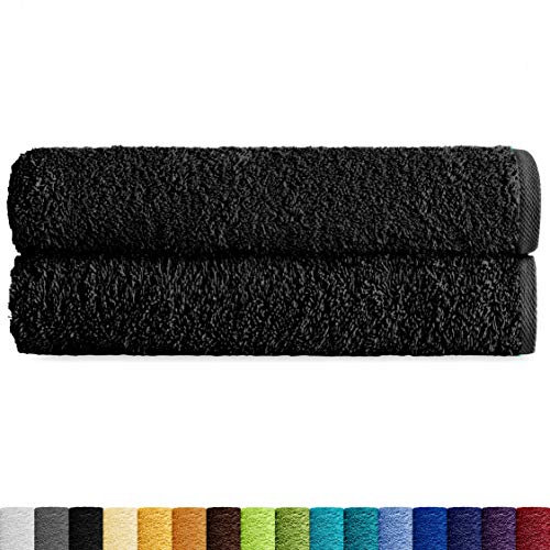 Eiffel Textile handtuchpacks Qualität Frottee 400 g, Baumwolle, Schwarz, Sabana 100x150 cm, 2