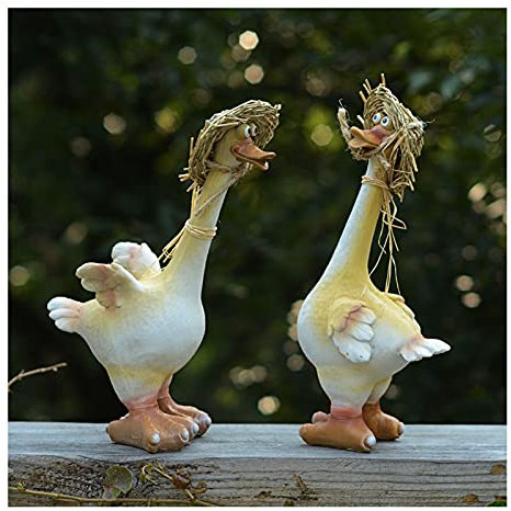 Uziqueif Decorazione Figura Anatra Uccello Giardino Figura Animale Figura Animale Figure di Natale Decorazione del laghetto da Giardino, Figure da Giardino e Statue da Giardino,Duck e