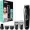 Braun 6-in-1 All-in-One Series 3, Male Grooming Kit with Beard Trimmer, Hair Clippers & Precision Trimmer with Lifetime Sharp Blades, 5 Attachments, Gifts for Men, UK 2 Pin Plug, MGF3335, Black Razor