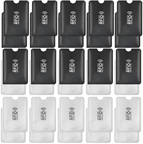 Molain RFID Sperrhüllen, 30 Stück RFID Kartenhalter Identität Kreditkartenhüllen Set Kartenschutz für Damen Herren (15 schwarz + 15 weiß)