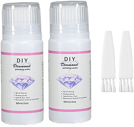 Scellant Peinture Diamant 60ml Colle de Peinture Au Diamant à Séchage Rapide Permanent Hold & Shine Effect Scellant pour 5D Diamond Painting Et Puzzle Outils de Peinture Au Diamant avec Brosse