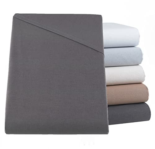 SHC by BaSaTex Betttuch Bettlaken Haushaltstuch Tischdecke Leintuch ohne Gummizug | 100% Baumwolle | 200x250 cm | Farbe: Anthrazit Grau