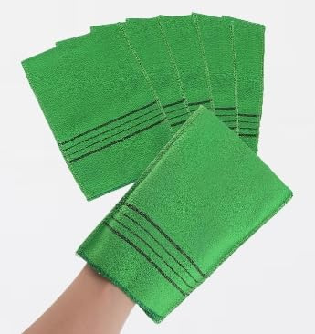 6 panni esfolianti coreani per il corpo, in stile coreano, guanti esfolianti in stile coreano, asciugamani esfolianti per il corpo per uomo, donna, bagno e doccia (verde)