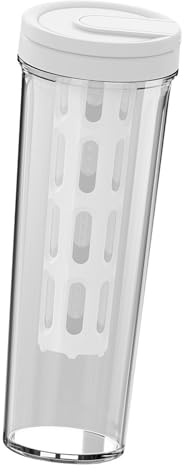 Alomejor Cafetera Fría de 1L, Botella de té Multifuncional, Botella de Agua Sellada con Filtro (WHITE)