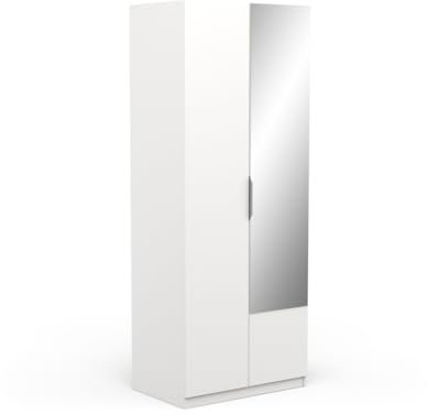 Befara Armario 2 Puertas con Espejo Danielle – Compacto y Funcional para Dormitorio y Vestidor - Blanco