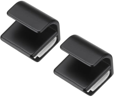 sourcing map 2pcs Glass Door Pull Handles, Zinc Alloy Door Clips Pull Handles with Screw Shower Glass Door Knob Handles for 3-5mm Glass Display Cabinet Furniture Cabinet Drawer Black