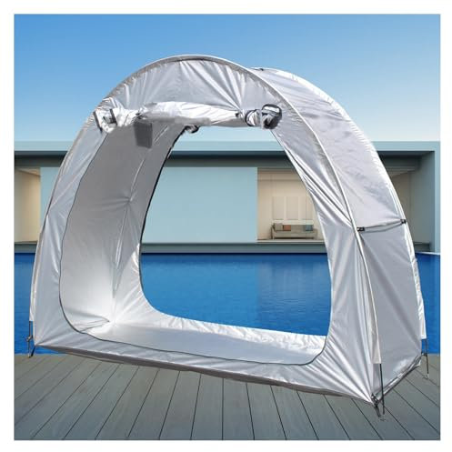 Tente de rangement d'extérieur pour 2 ou 5 vélos - Abri de vélo avec sol épissable - Couleur argentée