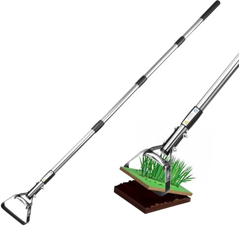 Long-Handled Hoe | Adjustable Head Stirrup Hoe Weeder | Heavy-Duty Garden Tools for Weeding, Cultivator & Soil Loosening | Flexible & Durable Metal Handle Weeding Rake for Gardening Tool