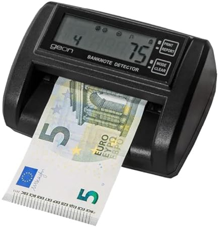 Rilevatore Banconote False UV/MG/IR - Approvato BCE - Funzione Conta Banconote - 0,5 Secondi per Banconota - Multivaluta EUR/GBP/USD - Display LED - Connessione PC/Stampante