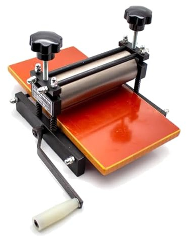 Etsning tryckpress – manuell gnuggmaskin med metallrulle för blockmonotyptryck och gravyr, 16 cm utskriftsbredd